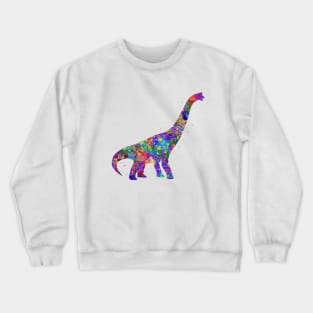 Brachiosaurus dinosaur watercolor Crewneck Sweatshirt